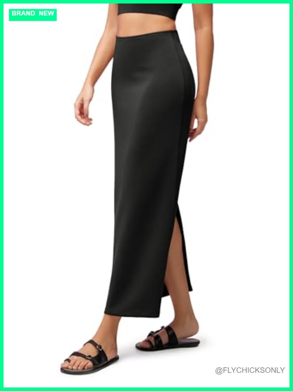 Modal Soft Maxi Skirt High Waist Back Slit Long Pencil Skirt
